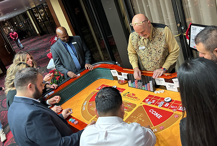 Gather around our custom designed tables!